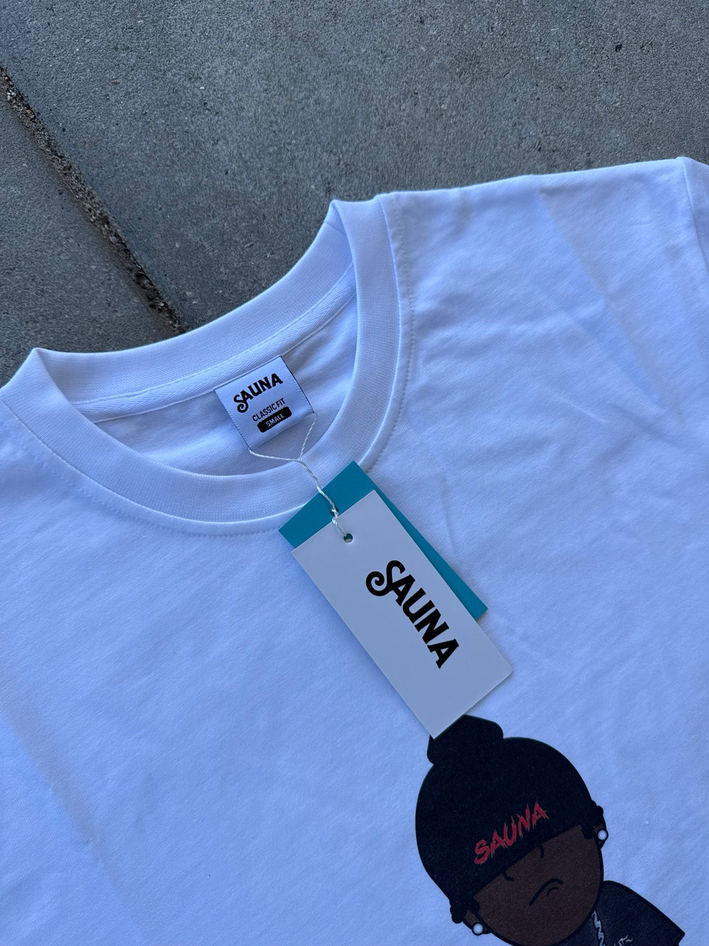 Hvid Sauna T-shirt – detail