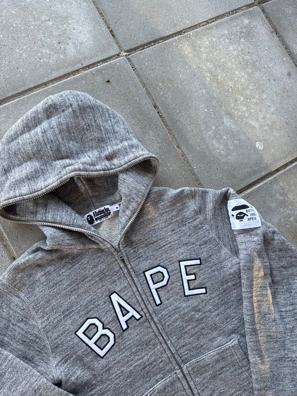 Grå A Bathing Ape BAPE hoodie