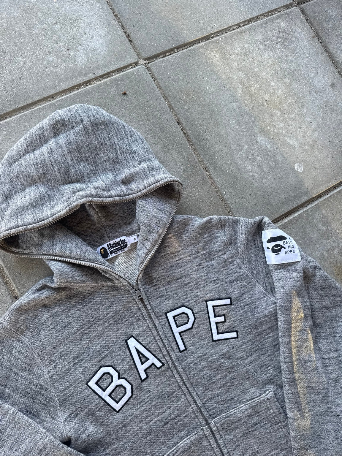 Grå A Bathing Ape BAPE hoodie