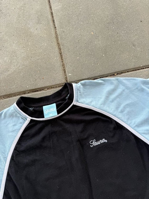 Blå Sauna Raglan T-shirt – detalje