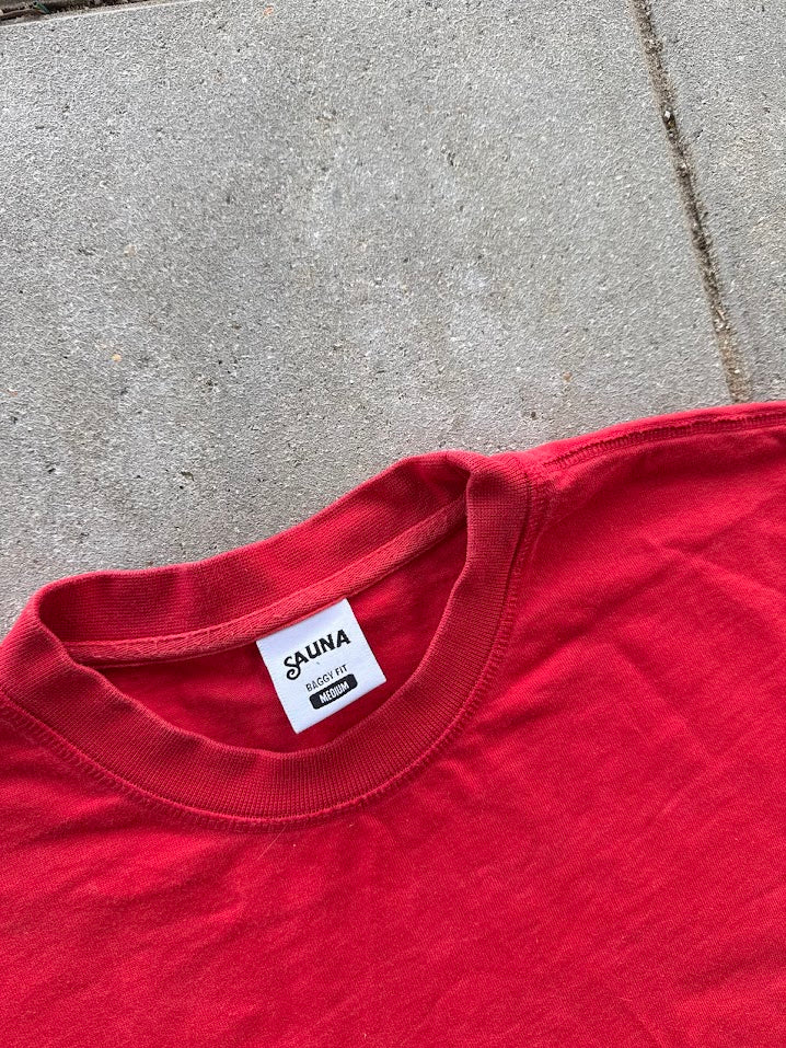 Rød Sauna T-shirt – detalje